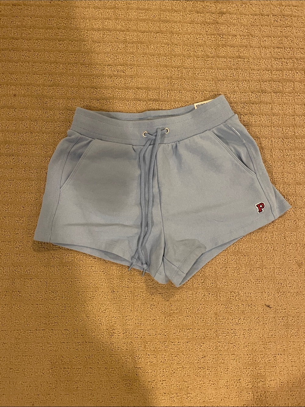 Light Blue Women’s Casual Drawstring Shorts - by PINK